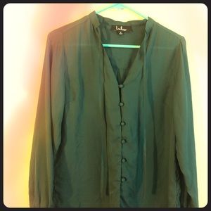 Style Education Dark Green Blouse